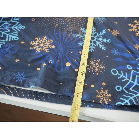 Women's V-neck Graphic Blue Print Short Sleeve Top L - Picture 4 of 5